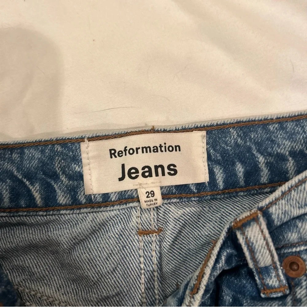 Reformation Charlie Cuffed High Rise Jean Shorts - Picture 6 of 9